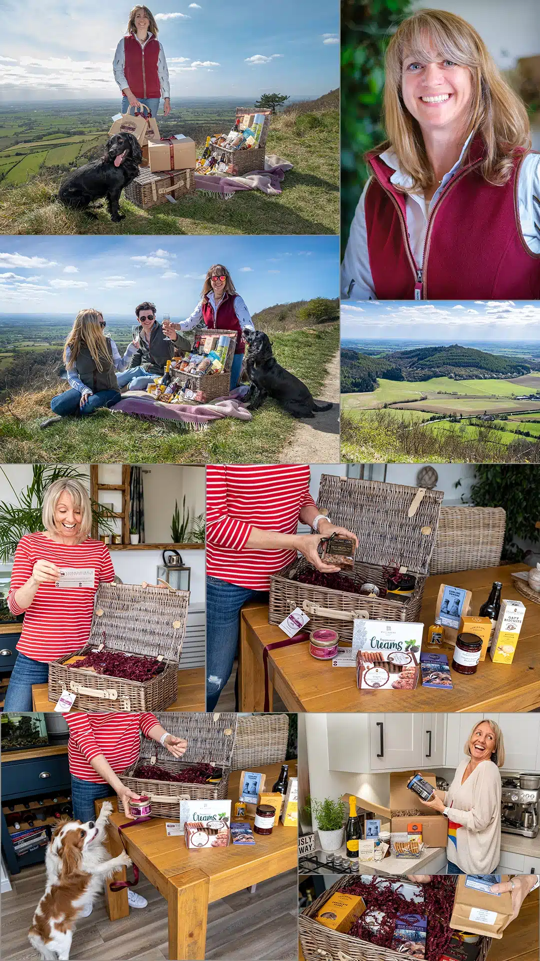 Business Brand Photography - Feel Not See photography - Images created for a small business owner - Yorkshire's Finest Hampers - showing the business owner, her family and also a customer receiving a hamper.